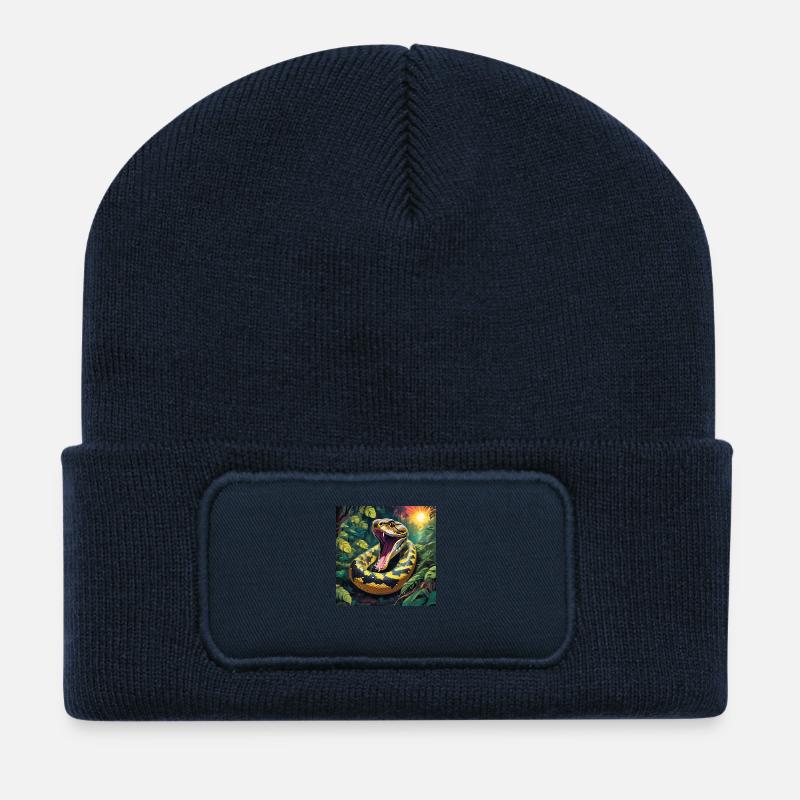 Python Schlange - Recycelte Patch Beanie - French Navy