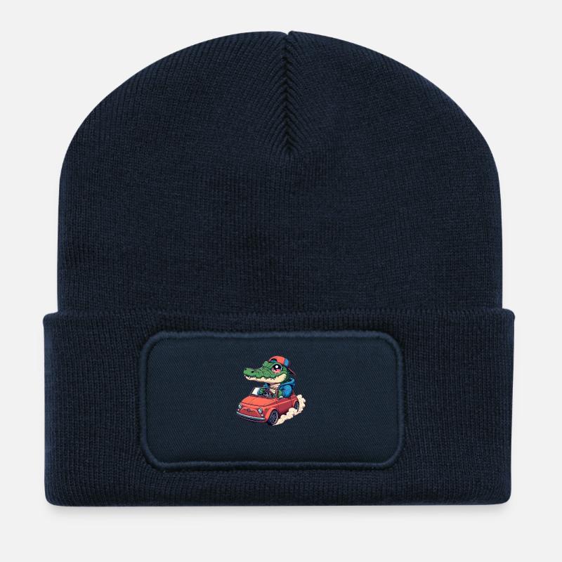 Crocodile Car - Recycled Patch Beanie - french navy