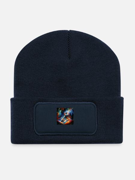 Clé - Beanie recyclé à patch - bleu marine