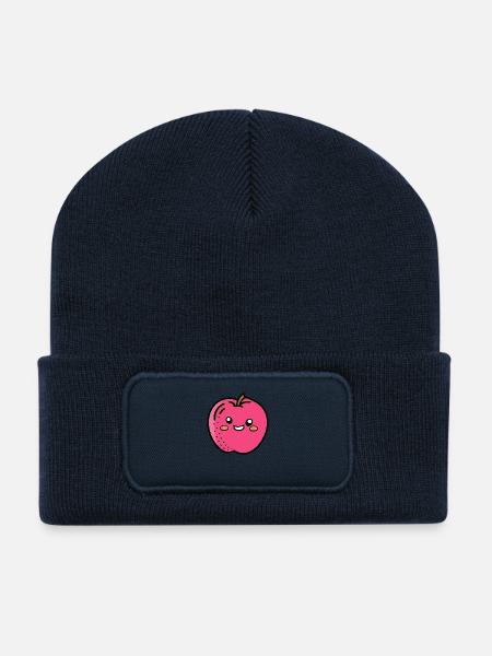 Pomme à grignoter - Beanie recyclé à patch - bleu marine