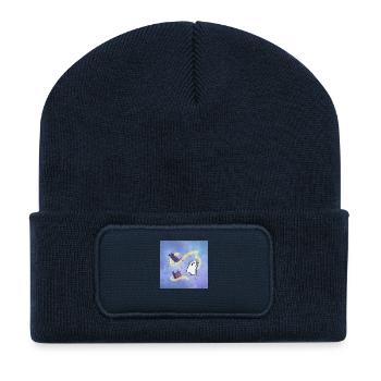 Süßer Geist verzaubert Katze - Recycelte Patch Beanie - French Navy - Vorne