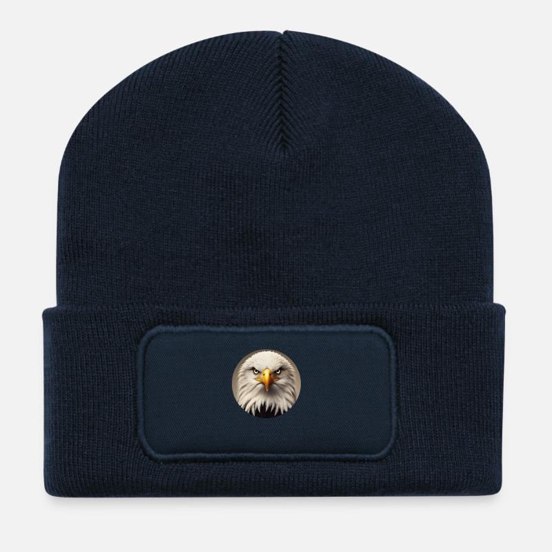 Weißkopfseeadler - Recycelte Patch Beanie - French Navy