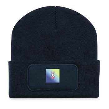 Osterei und Hase - Recycelte Patch Beanie - French Navy - Vorne