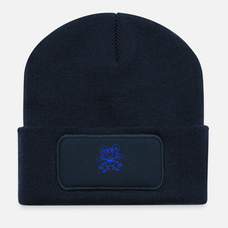 Hase Monster Böse Gefährlich Cool Halloween Horror - Recycelte Patch Beanie - French Navy