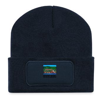 Vieux pont et château de Heidelberg - Beanie recyclé à patch - bleu marine - Devant