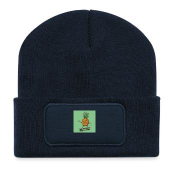 Pineapple on Board – Fruity and fresh on the go! - Recycled Patch Beanie - french navy - Front