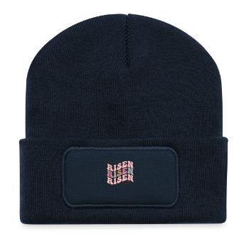 Il est ressuscité - Beanie recyclé à patch - bleu marine - Devant