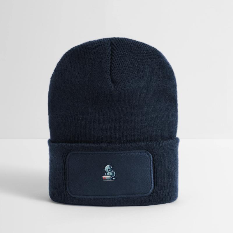Robot Weak Battery Robo-Problems Recycled Patch Beanie