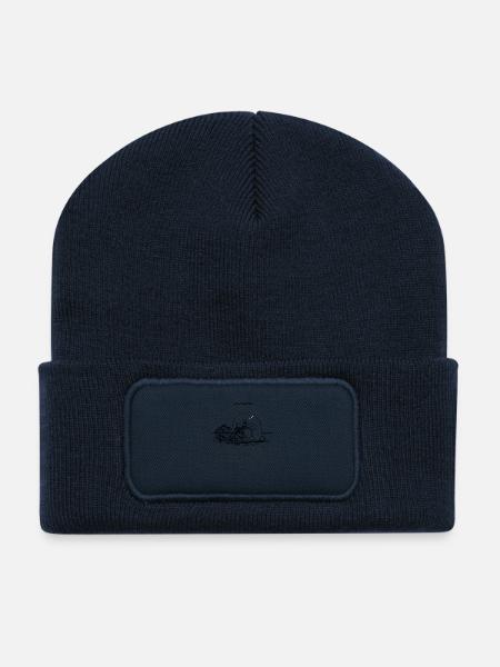 amour, paix et sockenwoll - Hippie-Schaf - Beanie recyclé à patch - bleu marine