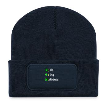 Conception de la motivation de la mère - Beanie recyclé à patch - bleu marine - Devant