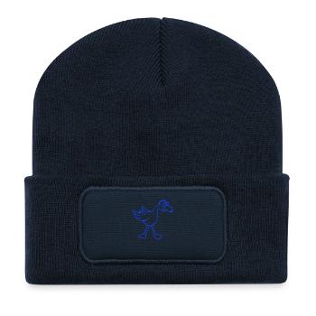 Papagei Vogel guckt lustig doof albern verwirrt - Recycelte Patch Beanie - French Navy - Vorne