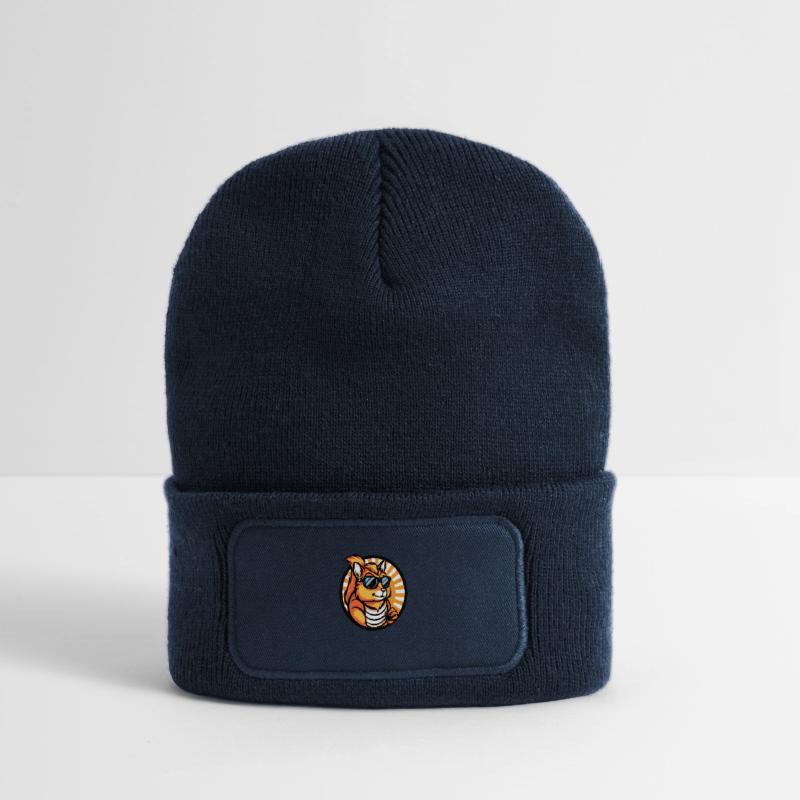 Squirrel Comic Cool Summer Recycled Patch Beanie
