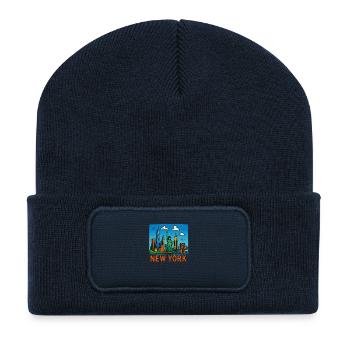 Ville de New York - Beanie recyclé à patch - bleu marine - Devant