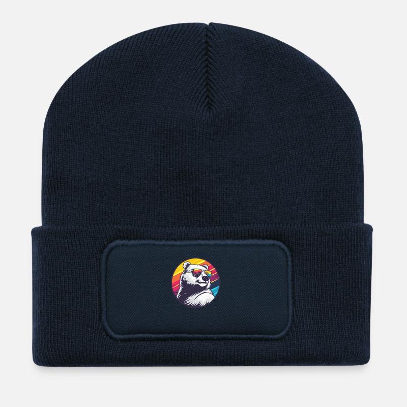 Ours polaire Cool Summer - Beanie recyclé à patch - bleu marine
