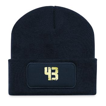 43 Nombre Vintage - Beanie recyclé à patch - bleu marine - Devant