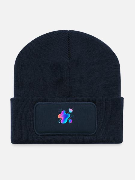 Abstrakt - Recycelte Patch Beanie - French Navy