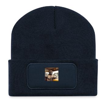 Faultier Schulbus Tramp - Recycelte Patch Beanie - French Navy - Vorne