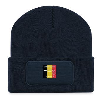 « Circuit de Revolver » - Beanie recyclé à patch - bleu marine - Devant