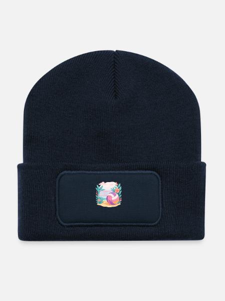 Sunset Spike – Beach Vibes Only - Recycelte Patch Beanie - French Navy
