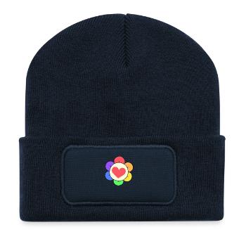 Dandy Regenbogenblume - Recycelte Patch Beanie - French Navy - Vorne