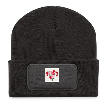 Muttertag - Recycelte Patch Beanie - Dunkelgrau - Vorne