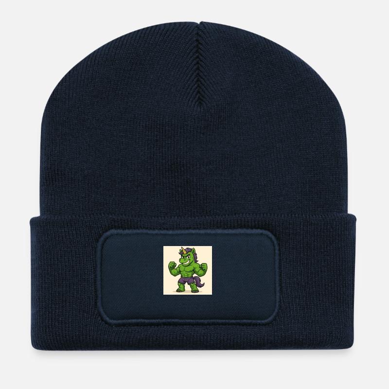 Hulkunicorne - Beanie recyclé à patch - bleu marine