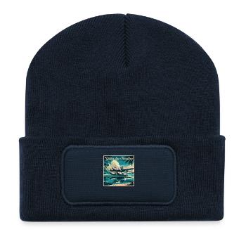 The golden Age of Travelling with a float plane - Recycelte Patch Beanie - French Navy - Vorne
