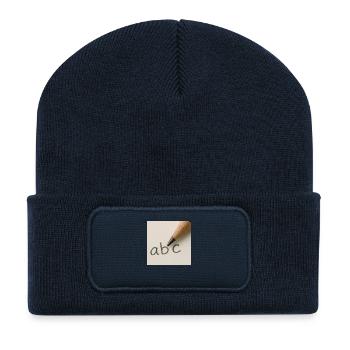 Writing - Recycled Patch Beanie - french navy - Front