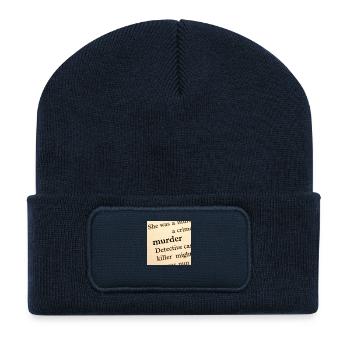 Close-up of book page - Recycled Patch Beanie - french navy - Front