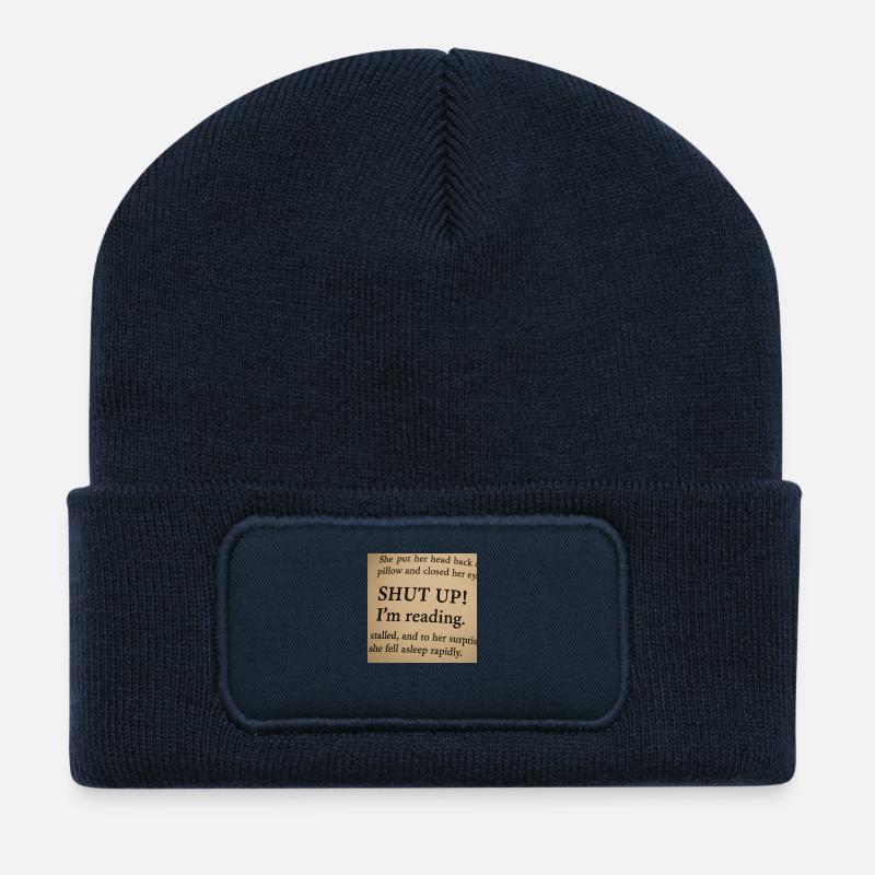 Leise! Ich lese! - Recycelte Patch Beanie - French Navy