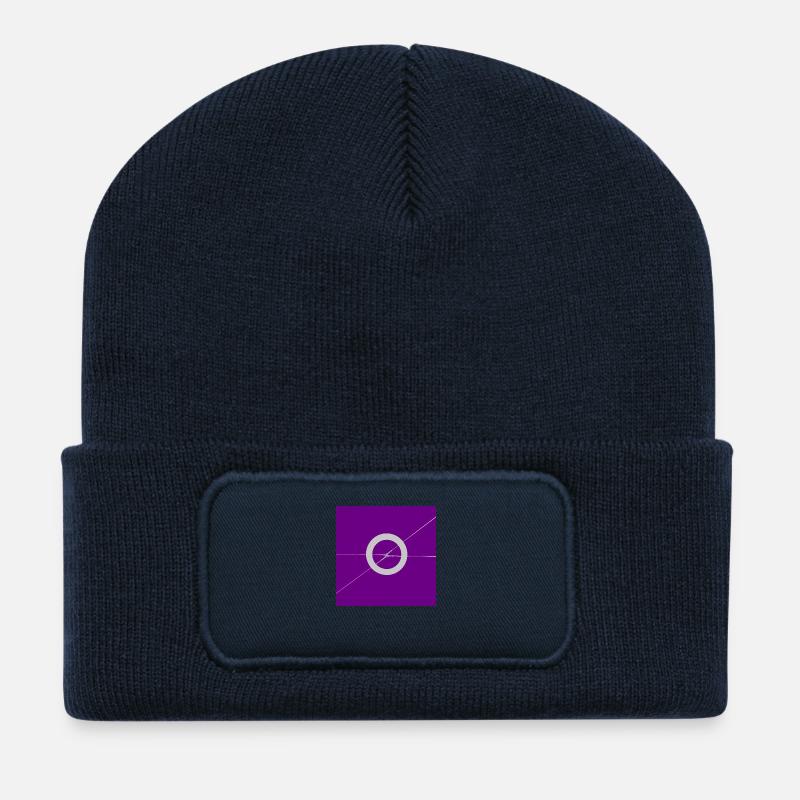 Straßenlaterne abstrakt violett - Recycelte Patch Beanie - French Navy