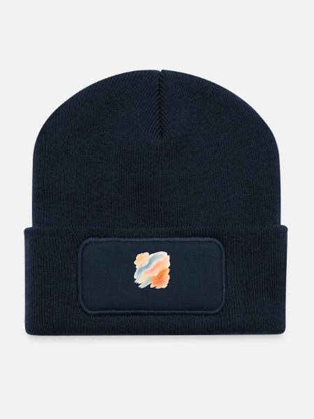 Art n°3 - Beanie recyclé à patch - bleu marine