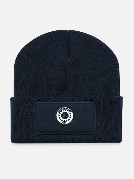 Classe ouvrière et fierté - Beanie recyclé à patch - bleu marine