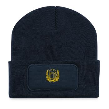 Brancard - Beanie recyclé à patch - bleu marine - Devant