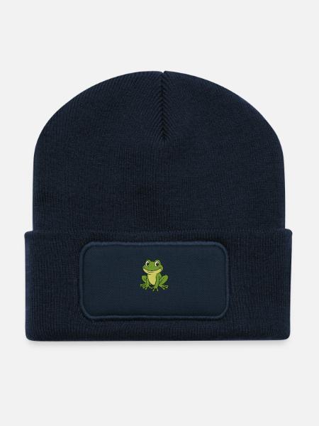 Süßer Frosch - Recycelte Patch Beanie - French Navy