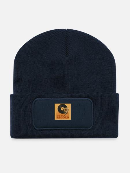 RetroVinyl Record Vintage - Recycled Patch Beanie - french navy