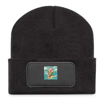 Surfer – Sommerspaß & Frische - Recycelte Patch Beanie - Dunkelgrau - Vorne