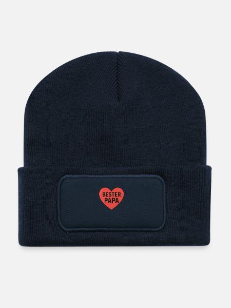 BESTER PAPA - Recycelte Patch Beanie - French Navy