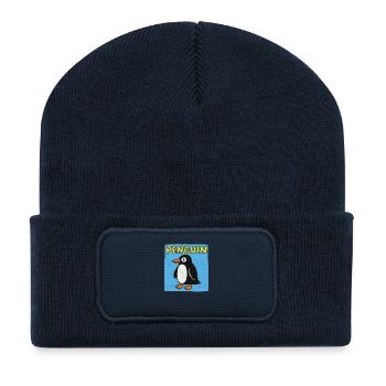Penguin cartoon - weathered look - Recycled Patch Beanie - french navy - Front