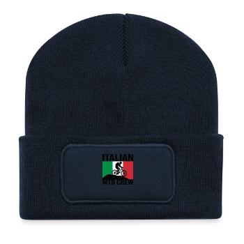 Italian MTB Crew Mountainbike Shirt - Recycelte Patch Beanie - French Navy - Vorne