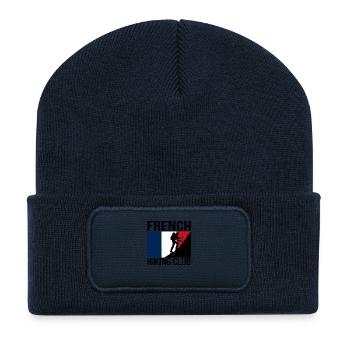 French Hiking Club Wander-Shirt - Recycelte Patch Beanie - French Navy - Vorne
