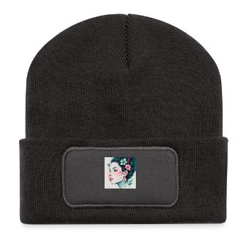 Kunst - Recycelte Patch Beanie - Dunkelgrau - Vorne