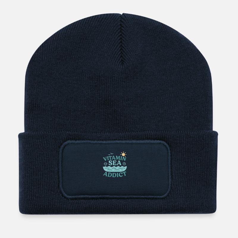 Vitamin Sea Addict - Recycelte Patch Beanie - French Navy