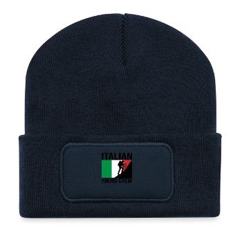 Italian Hiking Crew Wander-Shirt - Recycelte Patch Beanie - French Navy - Vorne