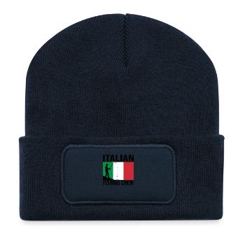 Italian Fishing Crew Angler-Shirt - Recycelte Patch Beanie - French Navy - Vorne