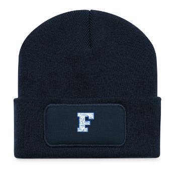 Buchstabe f blaue Chinoiserie - Recycelte Patch Beanie - French Navy - Vorne