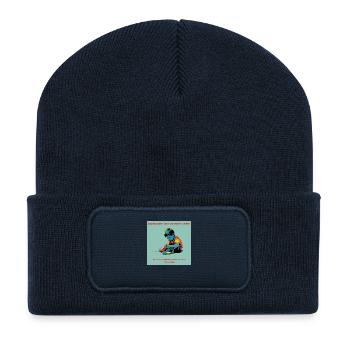 (Kinder)arbeit muss sich wieder lohnen! - Recycelte Patch Beanie - French Navy - Vorne