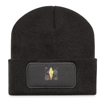 cream - Recycled Patch Beanie - dark grey - Front
