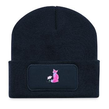 Die den Fuchs liebt - Recycelte Patch Beanie - French Navy - Vorne