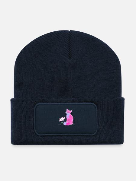Die den Fuchs liebt - Recycelte Patch Beanie - French Navy